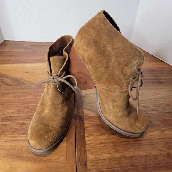 Korks by Kork-Ease  Size 9M  Roana Brown Suede Chunky Heeled Lace Up Booties EUC - Picture 5 of 8